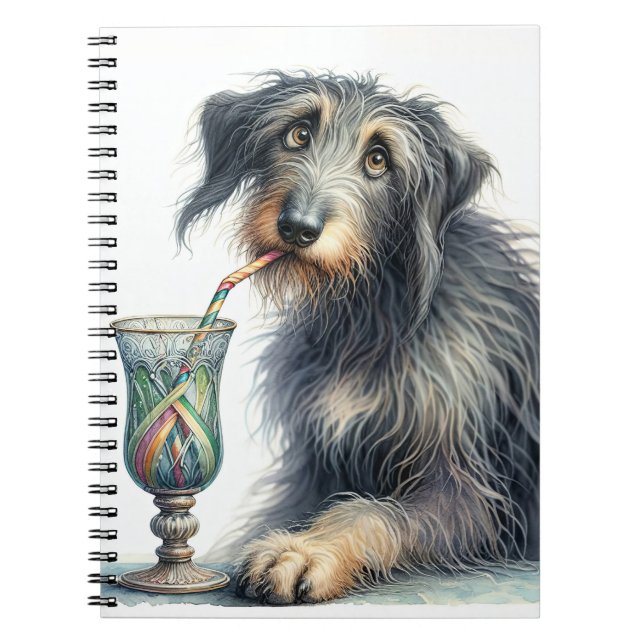 Caderno Espiral Wolfhound Irlandês com Soda (Frente)