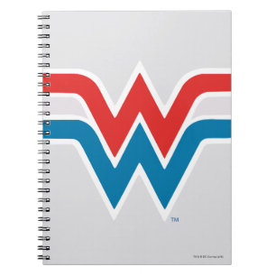 Caderno Espiral Wonder Woman Red White and Blue Logo
