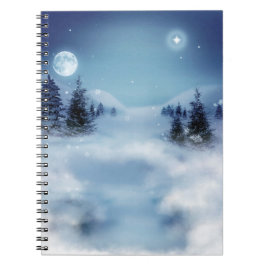 Caderno Espiral Wonderland de inverno à noite