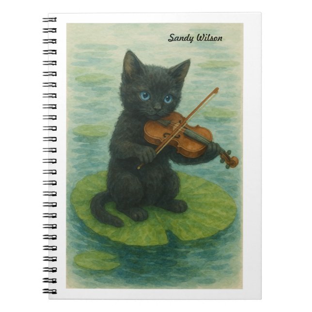 Caderno Espiral Wonky Zoo Black Kitty Spiral Photo Notebook (Frente)