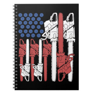 Caderno Espiral Woodworking Men Lumberjack Oferece Chainsaw Arbori