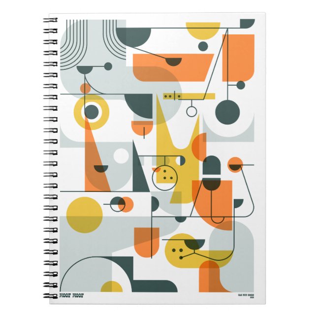 Caderno Espiral Woof! Notebook Abstrato Doggo (Frente)