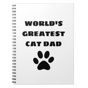 Caderno Espiral World's Greatest Cat Dad Custom Text Personalized