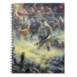 Caderno Espiral WWI Russo Carga da pintura de mortos