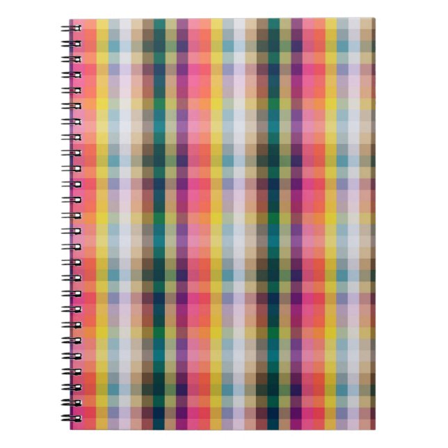 Caderno Espiral Xadrez Abstrato (Frente)