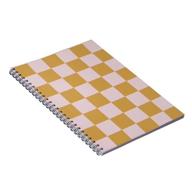 Caderno Espiral Xadrez Amarelo e Rosa (Lado Direito)