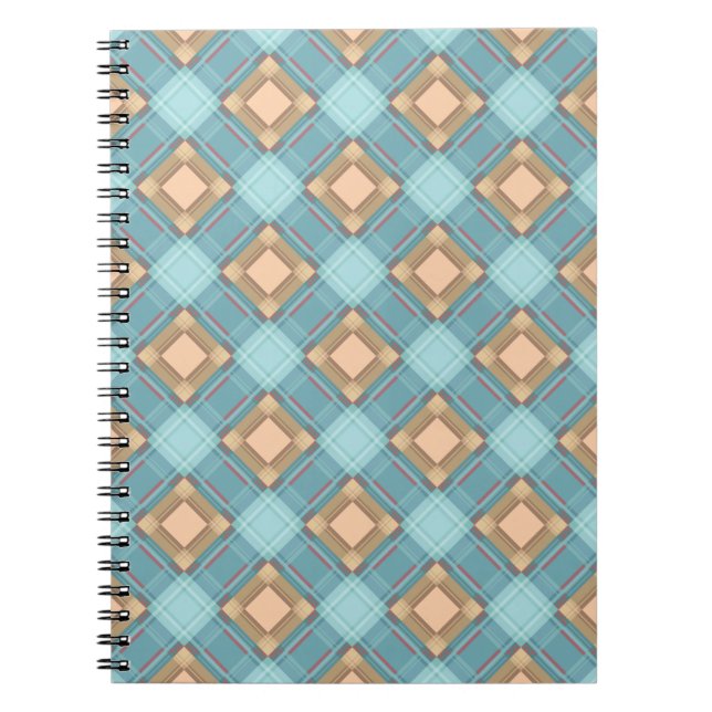 Caderno Espiral Xadrez azul-bege (Frente)