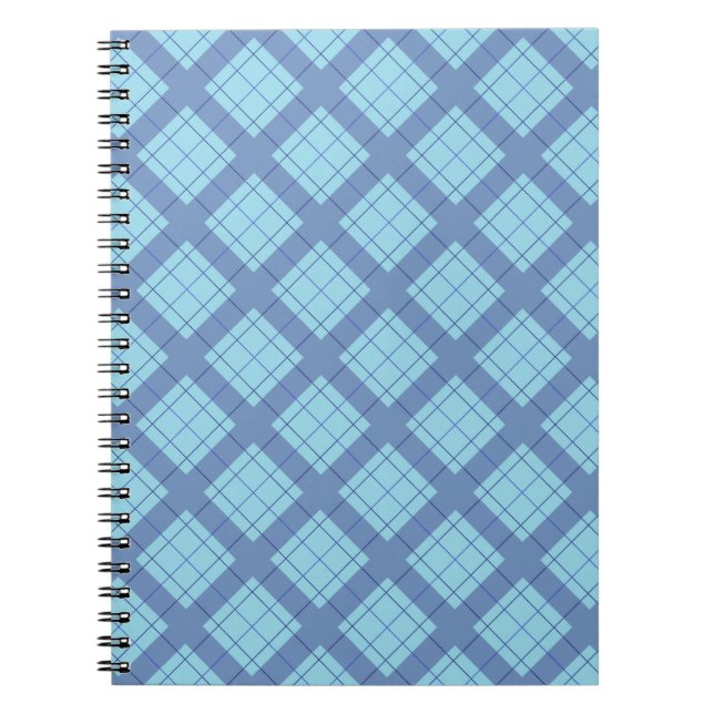 Caderno Espiral Xadrez azul de variação (Frente)