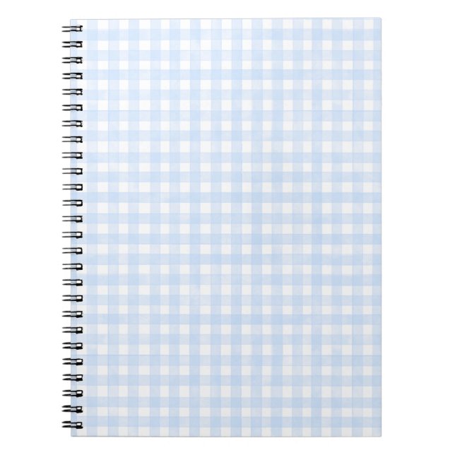 Caderno Espiral Xadrez Azul Desbotado Clássico (Frente)
