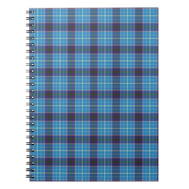 Caderno Espiral Xadrez Azul, Tartan do Texas (Frente)