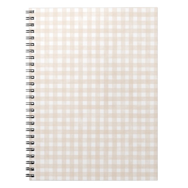 Caderno Espiral Xadrez Bege Clássico (Frente)