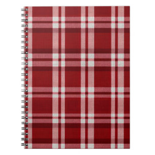 Caderno Espiral Xadrez branca vermelha