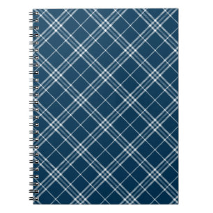 Caderno Espiral Xadrez Clan Clark Tartan Azul Moderno