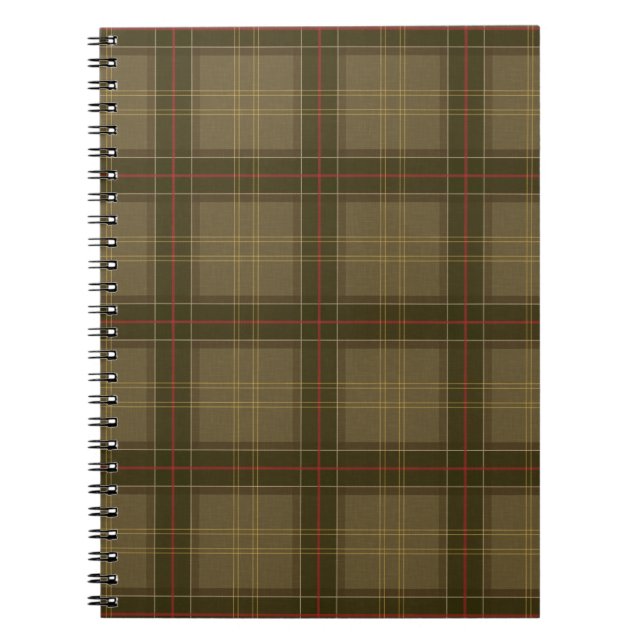 Caderno Espiral Xadrez Clássico em Tabaco (Frente)