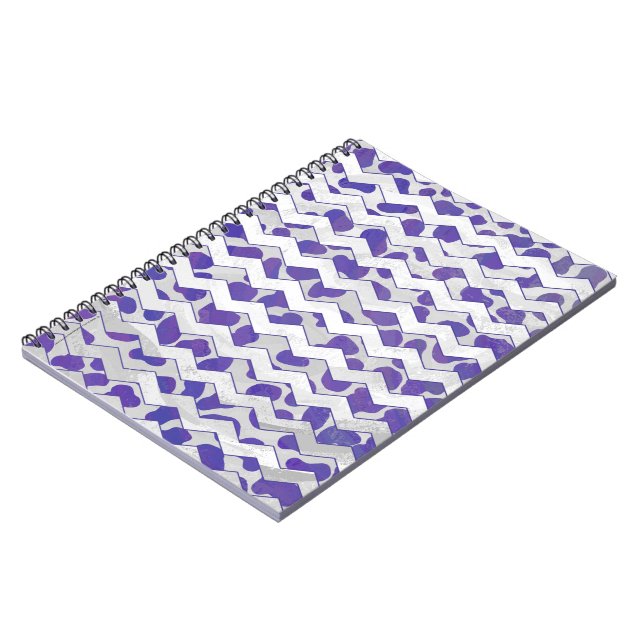 Caderno Espiral Xadrez Dalmata Roxo e Branco (Left Side)