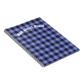 Caderno Espiral Xadrez de Búfalo Azul e Preto Monograma Simples |