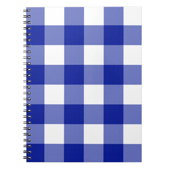 Caderno Espiral Xadrez de Buffalo Azul e Branco (Frente)