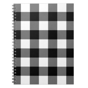 Caderno Espiral Xadrez de Buffalo Preto e Branco