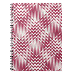 Caderno Espiral Xadrez de Glen Branco Vermelho: Tartan Torcido