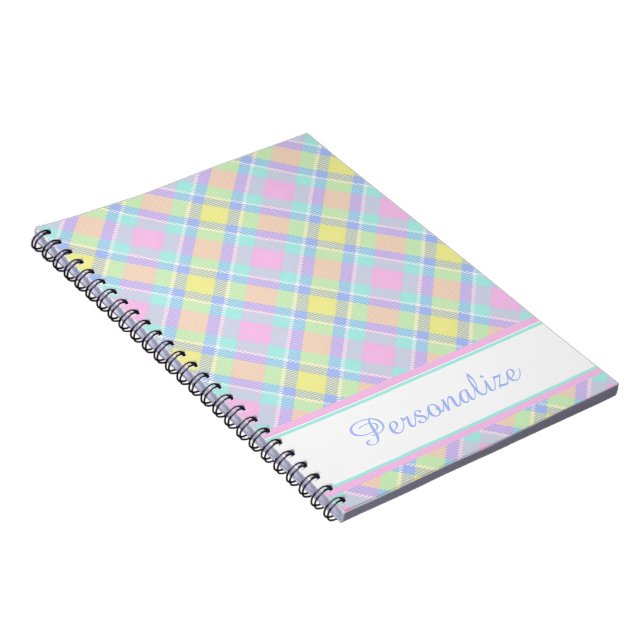 Caderno Espiral Xadrez de Pastel Personalizada (Lado Direito)