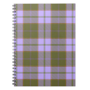 Caderno Espiral Xadrez de Tartan verde e roxo - Scottish Seamless
