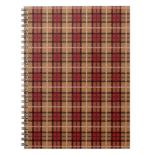 Caderno Espiral Xadrez do pixel no vermelho e no ouro