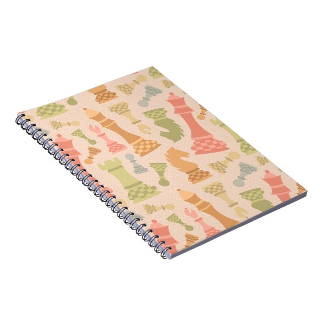 Caderno Espiral xadrez em cores do outono (Lado Direito)