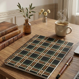 Caderno Espiral Xadrez Escocês Academia Sombria