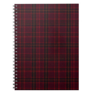 Caderno Espiral Xadrez Escocês Burgundy Elegante