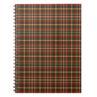 Caderno Espiral Xadrez Escocês Clássico de Natal Vermelho Verde Do