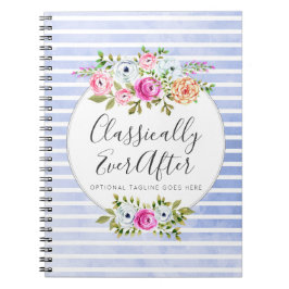 Caderno Espiral Xadrez Floral Rústico Aquarela Moderno Shabby Chic