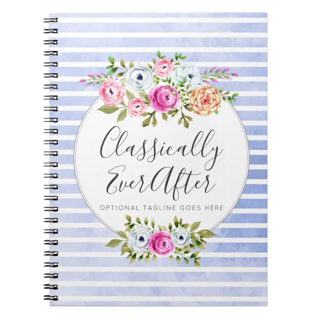 Caderno Espiral Xadrez Floral Rústico Aquarela Moderno Shabby Chic (Frente)