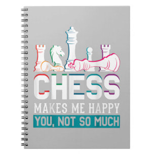 Caderno Espiral Xadrez Me Faz Feliz Humor Engraçado Presente