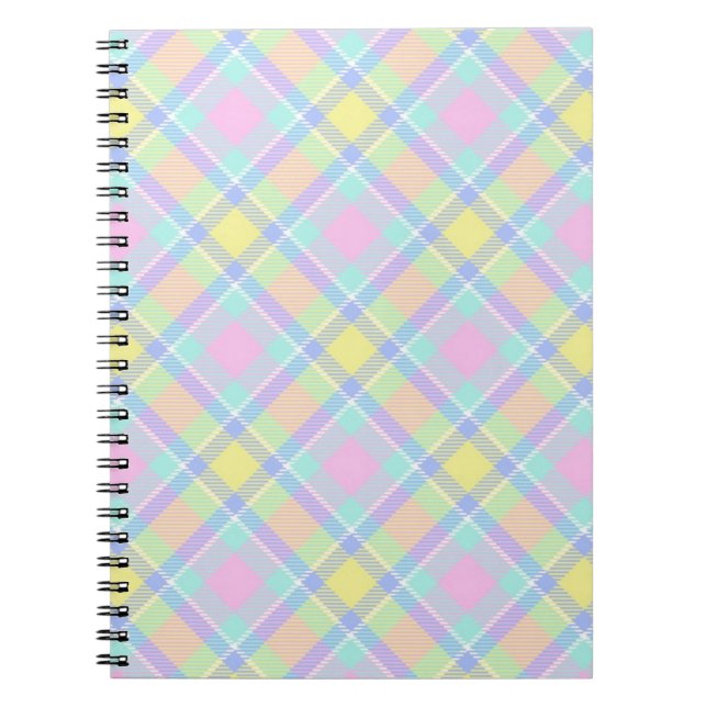 Caderno Espiral Xadrez pastel (Frente)