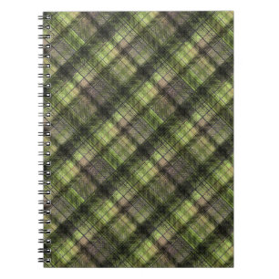 Caderno Espiral Xadrez preto verde-preto-branco-escocês