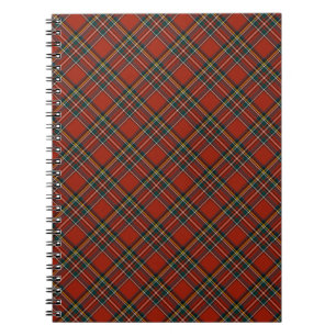 Caderno Espiral Xadrez real vermelha e azul do Scottish de Stewart