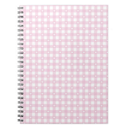 Caderno Espiral Xadrez Rosa Pastel