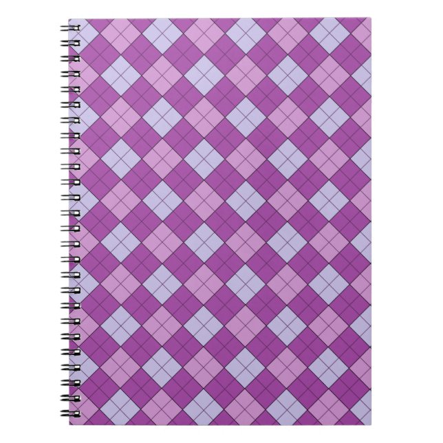 Caderno Espiral Xadrez roxa (Frente)