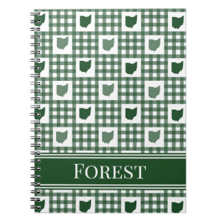 Caderno Espiral Xadrez Verde de Ohio