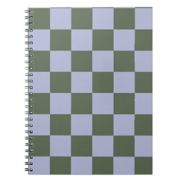 Caderno Espiral Xadrez Verde e Azul