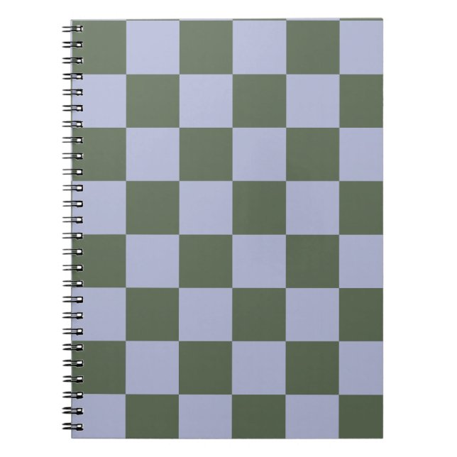 Caderno Espiral Xadrez Verde e Azul (Frente)