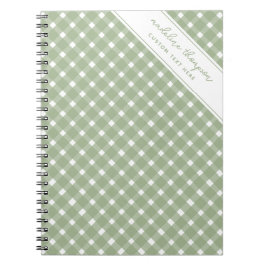 Caderno Espiral Xadrez Verde Sage Básico