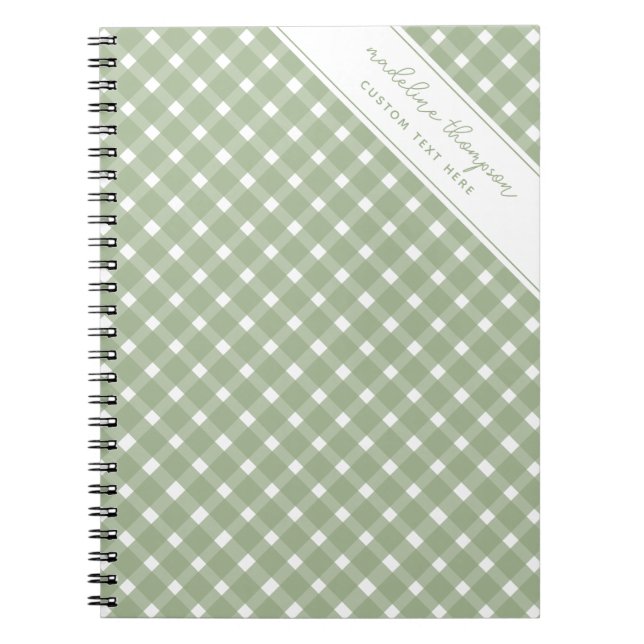 Caderno Espiral Xadrez Verde Sage Básico (Frente)