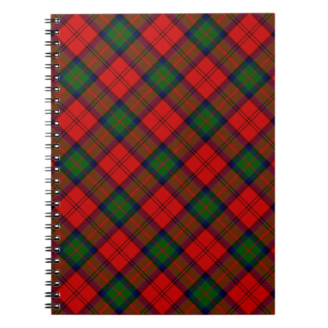 Caderno Espiral Xadrez verde tartan tartan (Frente)