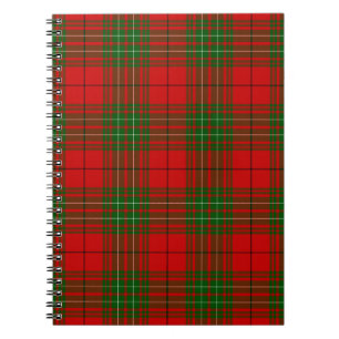 Caderno Espiral Xadrez verde-vermelha Comyn tartan