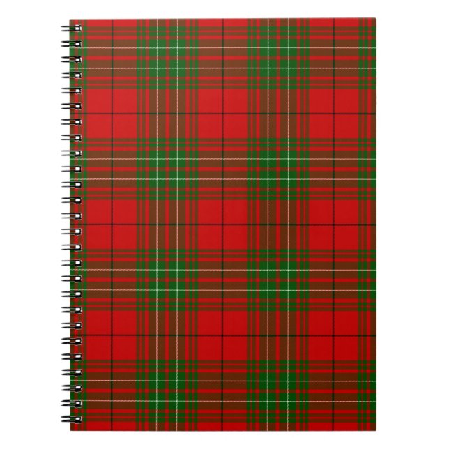Caderno Espiral Xadrez verde-vermelha Comyn tartan (Frente)