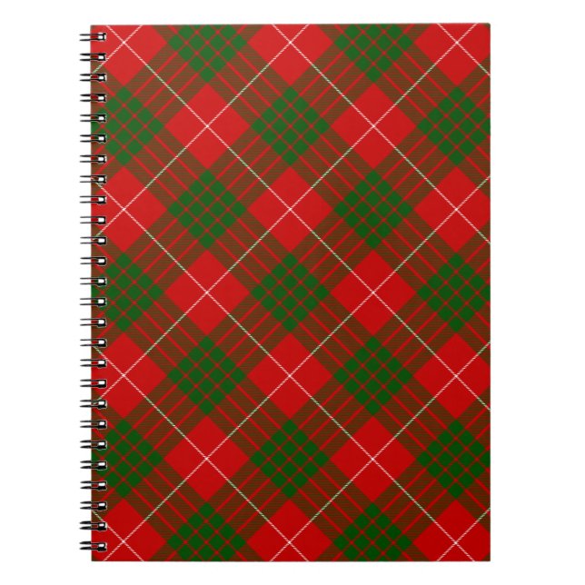 Caderno Espiral Xadrez vermelha tartan tartan (Frente)