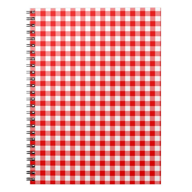 Caderno Espiral Xadrez Vermelho (Frente)