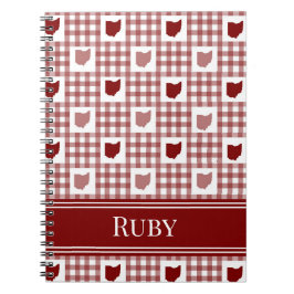 Caderno Espiral Xadrez Vermelho de Ohio