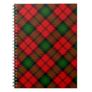 Caderno Espiral Xadrez vermelho e verde tartan Kerr